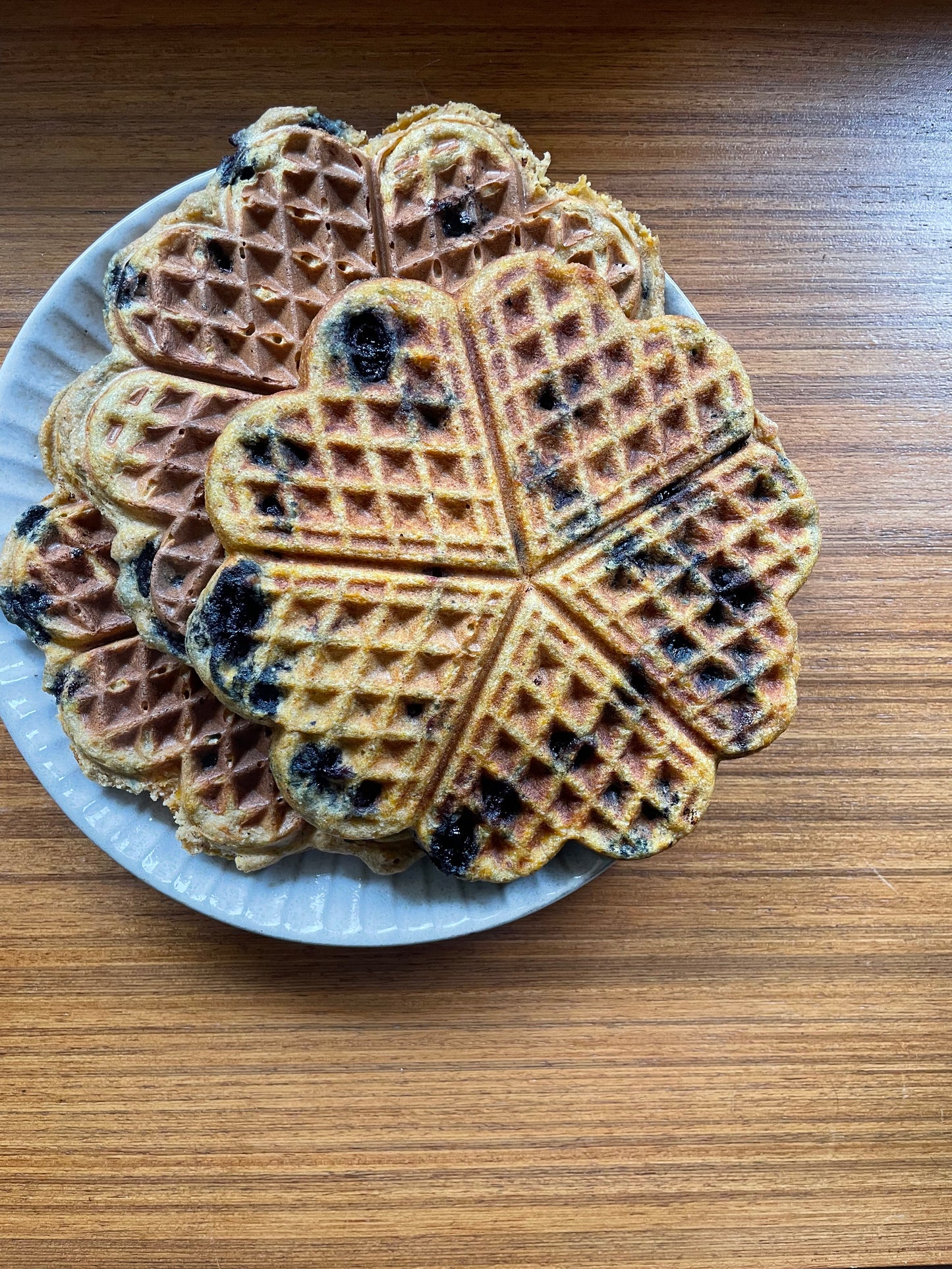 SWEET POTATO, BLUEBERRY + ALMOND BUTTER WAFFLES