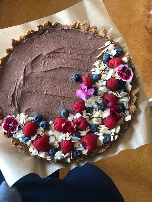 DARK CHOCOLATE + COCONUT GANACHE TART