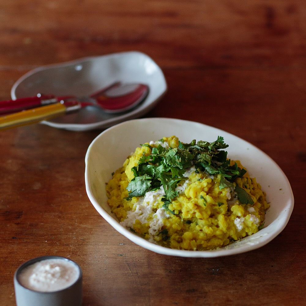 ROASTED VEGETABLE AYURVEDIC KITCHARI WITH HERBS + LIME