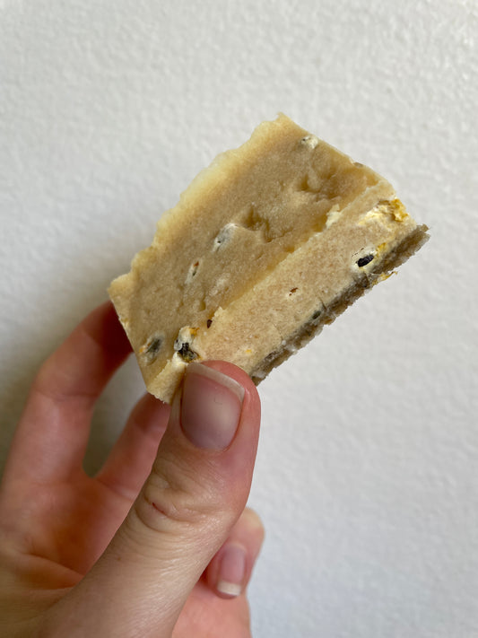 COCONUT, CASHEW + PASSIONFRUIT SLICE