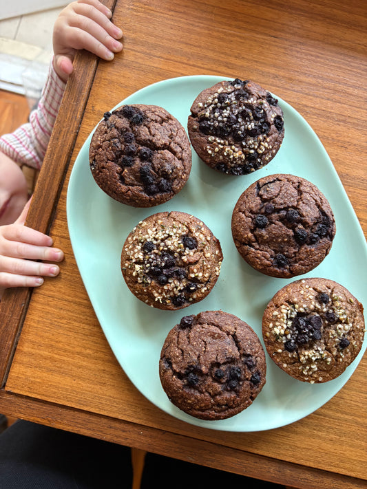 CHOCOLATE, BANANA, PEAR + ZUCCHINI MUFFINS