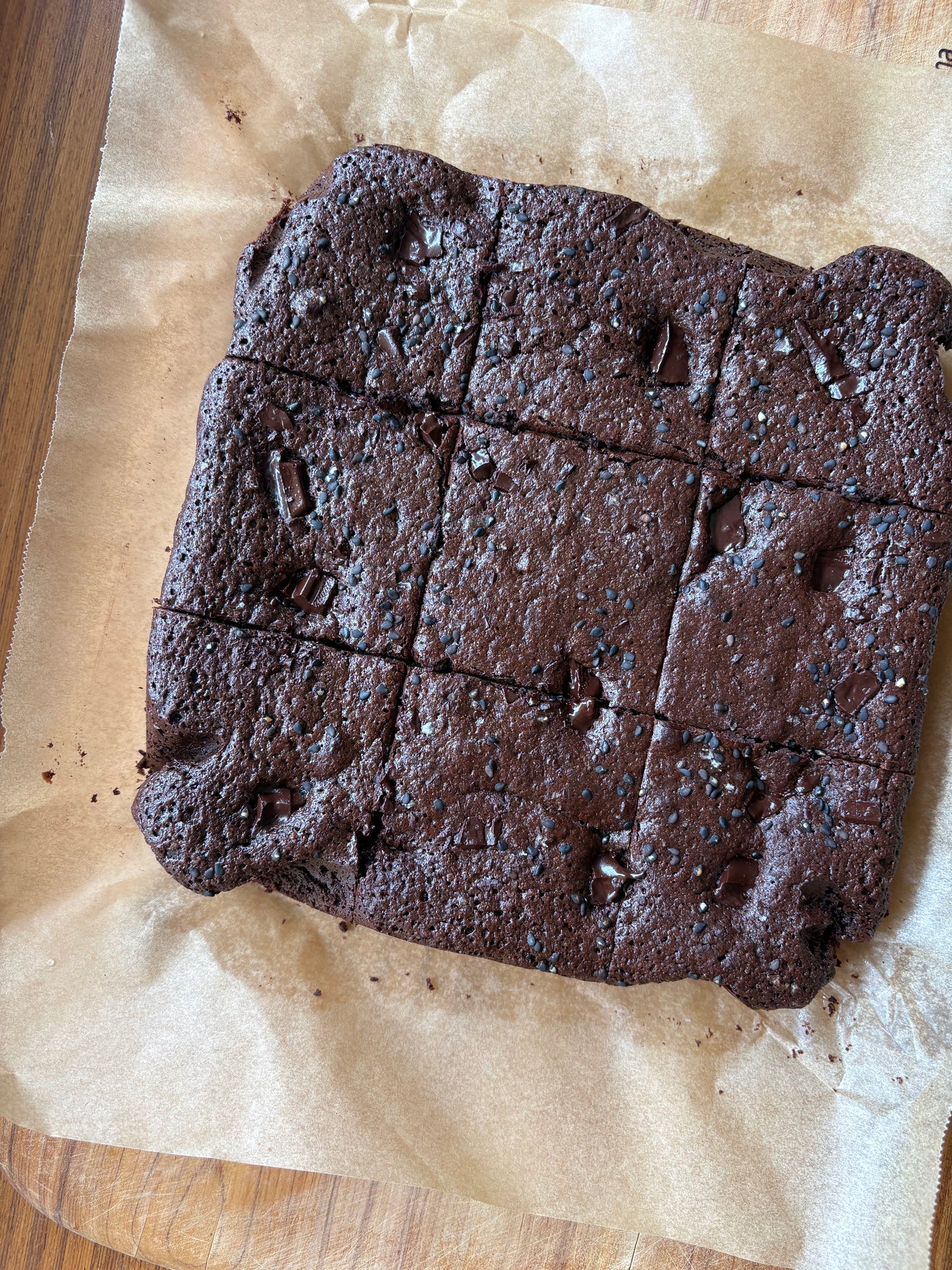 DECADENT CHOCOLATE AND BLACK SESAME BROWNIES