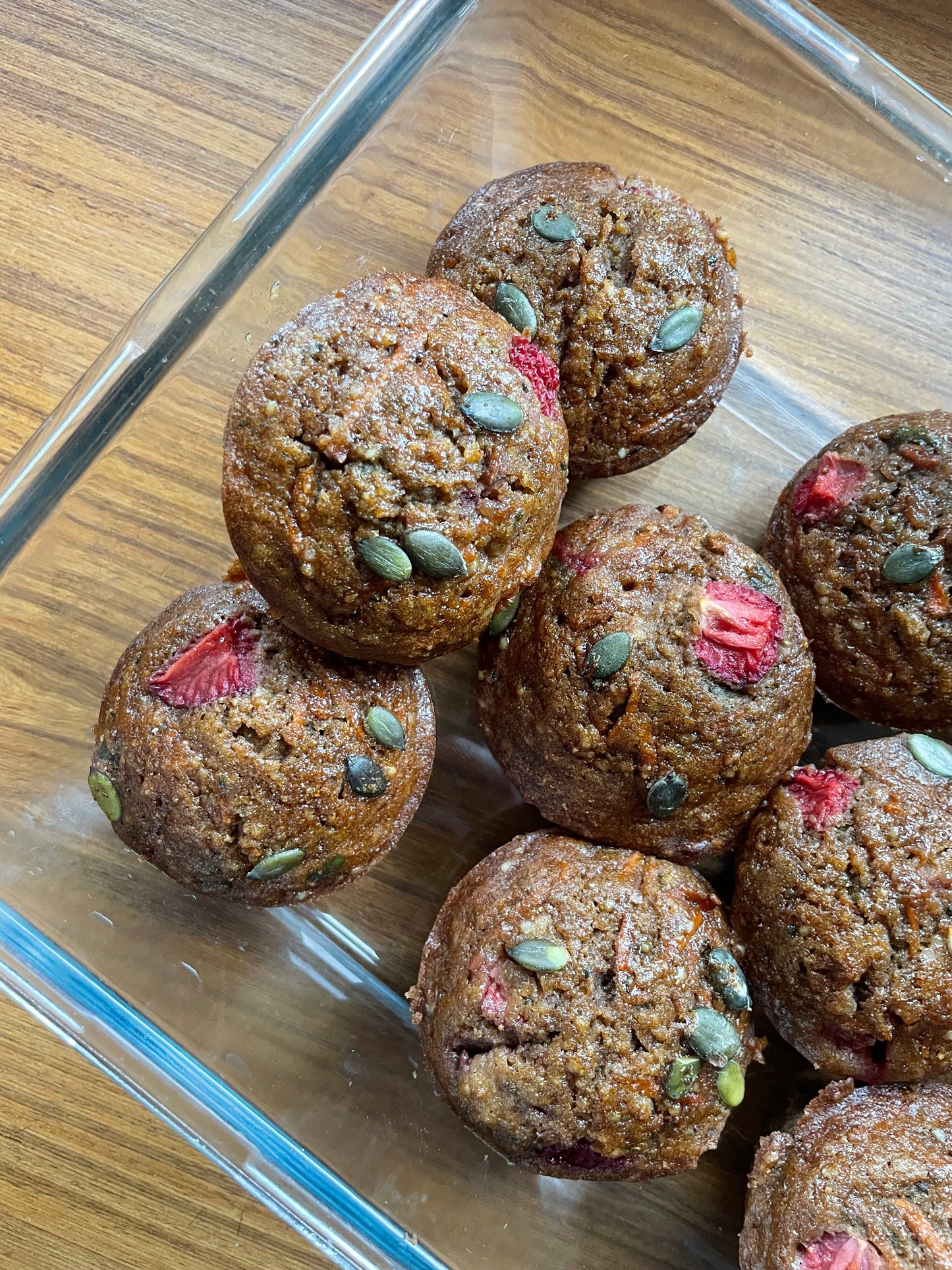 CARROT + STRAWBERRY MUFFINS
