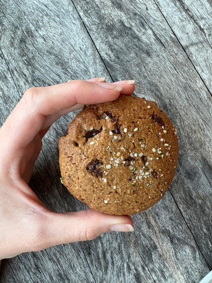 DARK CHOCOLATE, TAHINI + ALMOND BUTTER COOKIES