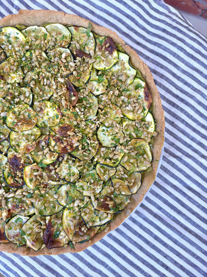 ZESTY ZUCCHINI, WHITE BEAN + HERB  GRATIN TART