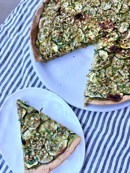 ZESTY ZUCCHINI, WHITE BEAN + HERB  GRATIN TART