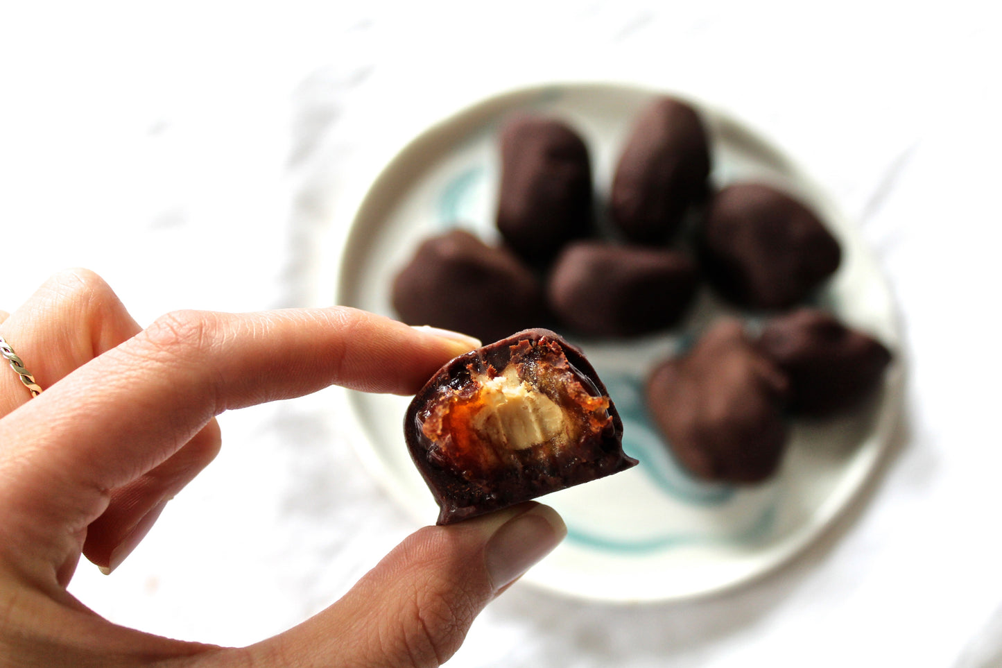 NUT BUTTER-STUFFED, CHOCOLATE-COATED MEDJOOL DATES